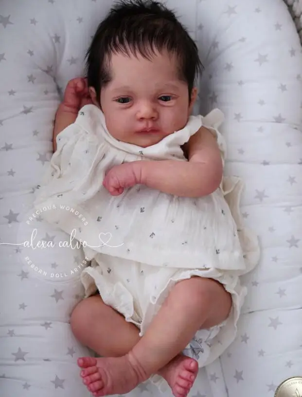 NPK 19inch Unassembly Twins Baby Reborn Kit Lily and Irys with 3D Skin Visible Veins Implantation Hair Realistic Dolls Part