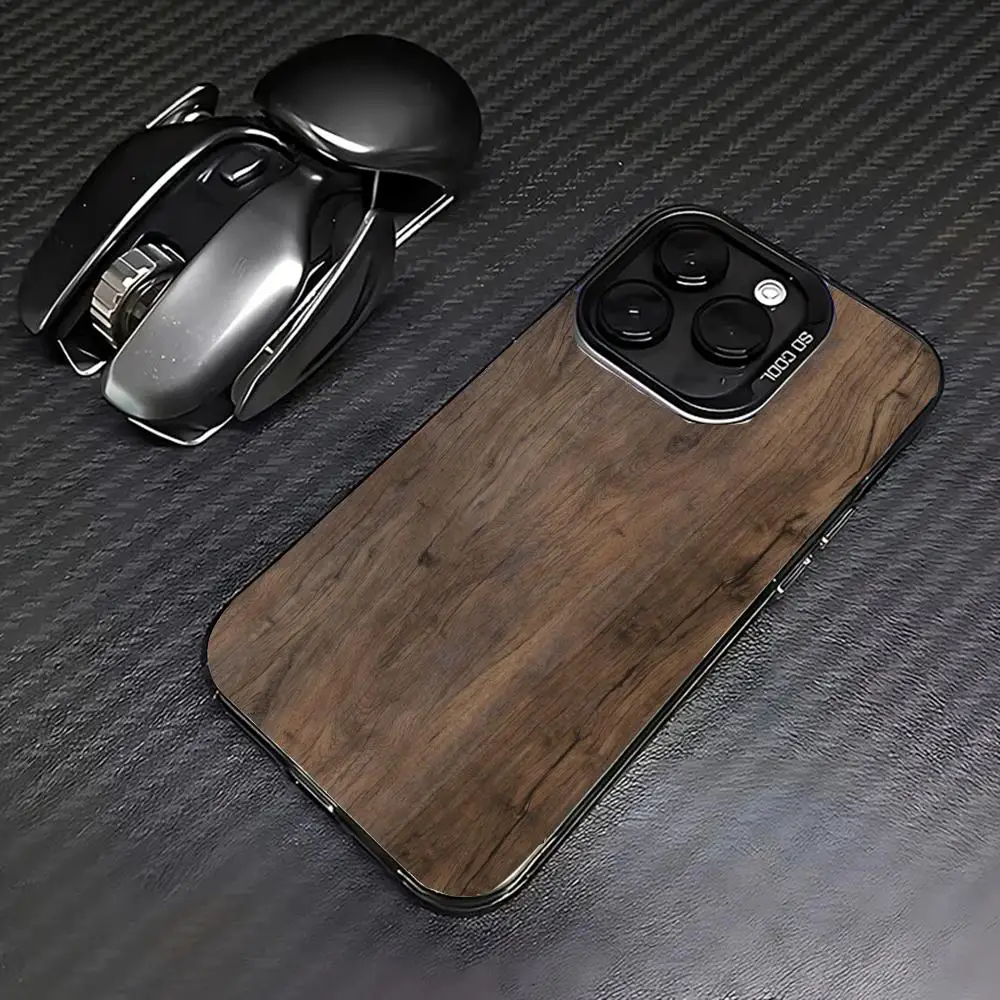 

Wood grain fashionable phone case suitable for iPhone 16 17 15 14 13 12 11 Pro/Max/Plus anti drop and shockproof back cover