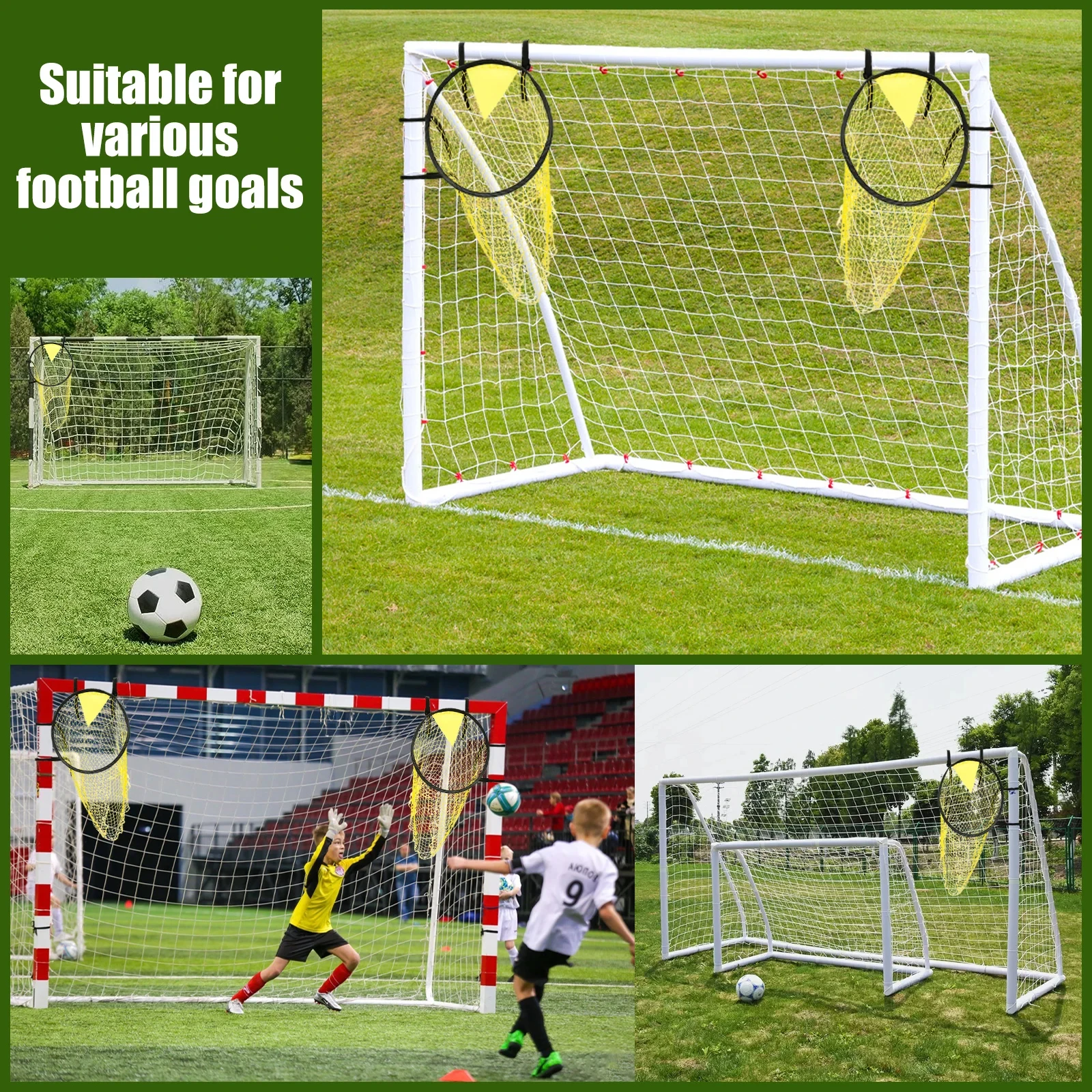 Equipo de red de tiro para Entrenamiento de fútbol, portería de red de objetivo para entrenamiento de fútbol, tiro libre para jóvenes, Topshot de fútbol, 1/2 Uds.