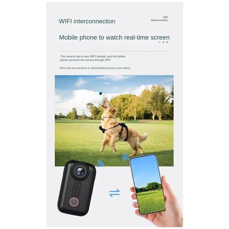 

A33T-S7 Thumb Sports Camera Motorcycle Recorder Riding Camera Wifi Dog Cat Pet Cam Collar Action Cam