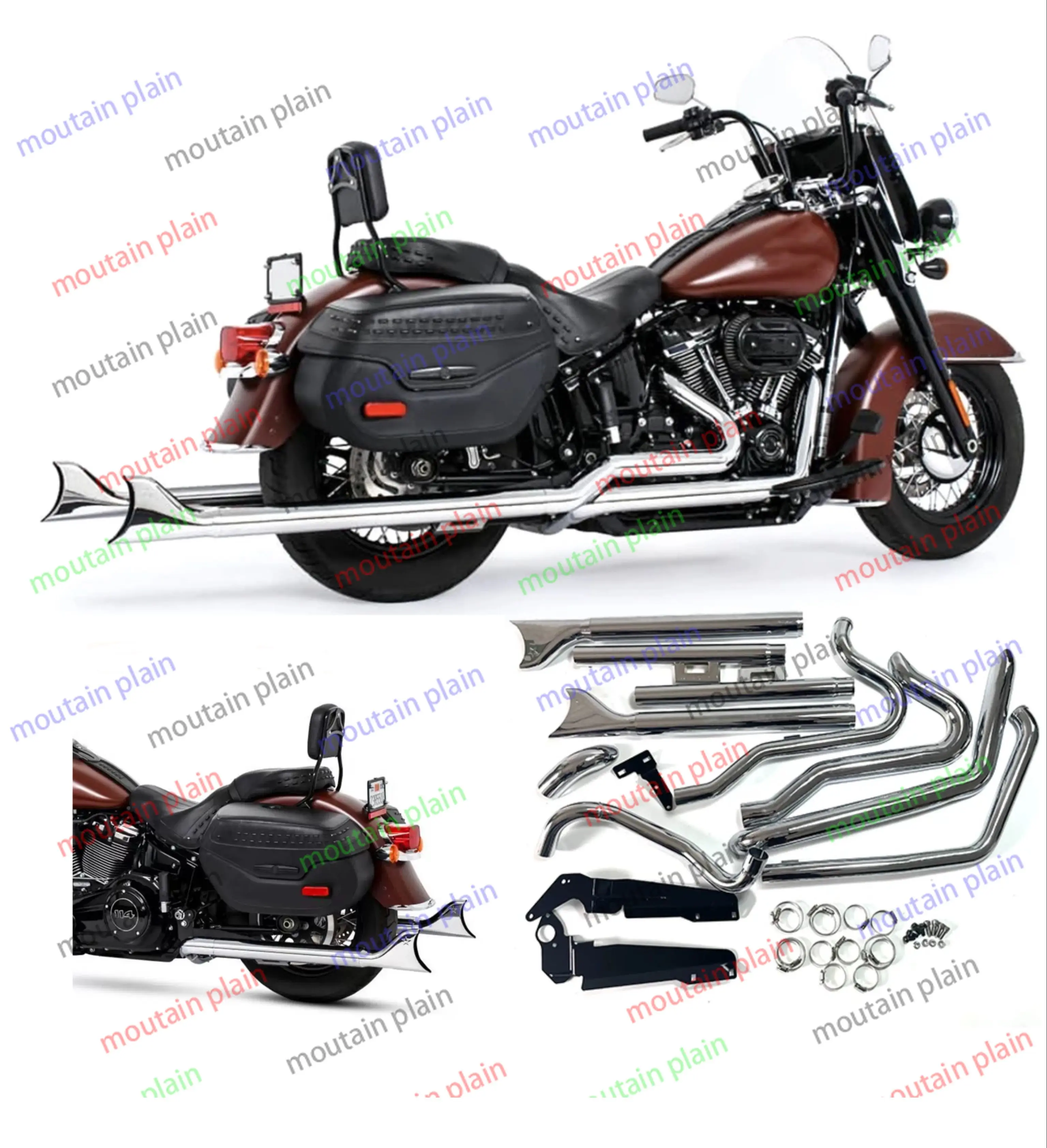 

Аксессуары для выхлопной системы, выхлопная труба для мотоцикла Harley Softtail SLIM Deluxe Street Bob 2018-2023 Classica в форме рыбьего хвоста