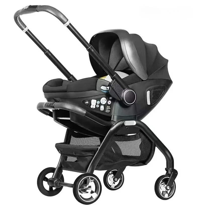 Faltbarer Multifunktionaler Kinderwagen Beidseitig Verstellbare Armlehnen Zweiweg 3-in-1 Kinderwagen Tragbarer Kindersitz