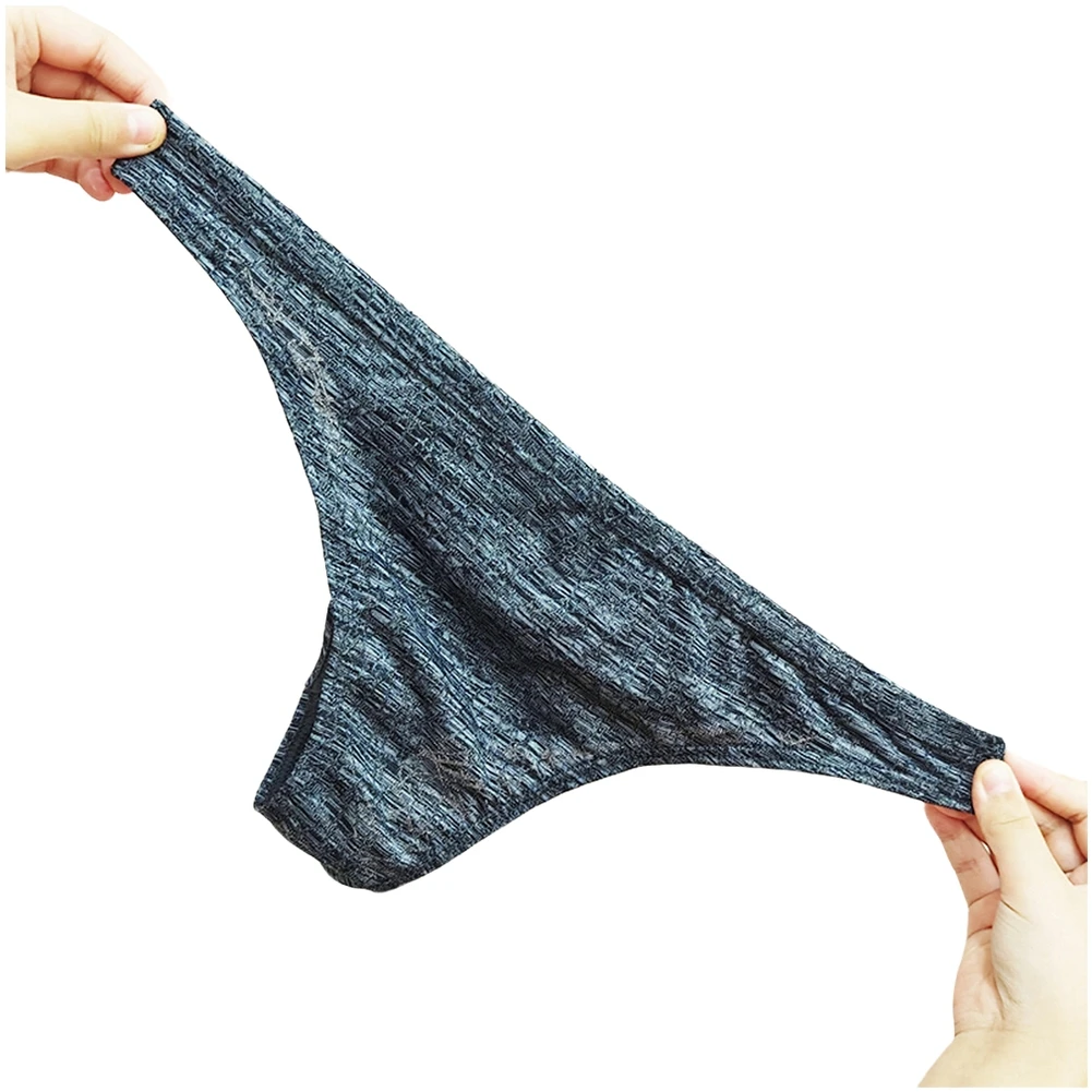 Breathable Pouch Underpants Low-rise Underwear Brand New Condition Geometric Pattern Briefs Breathable Ice Silk Briefs