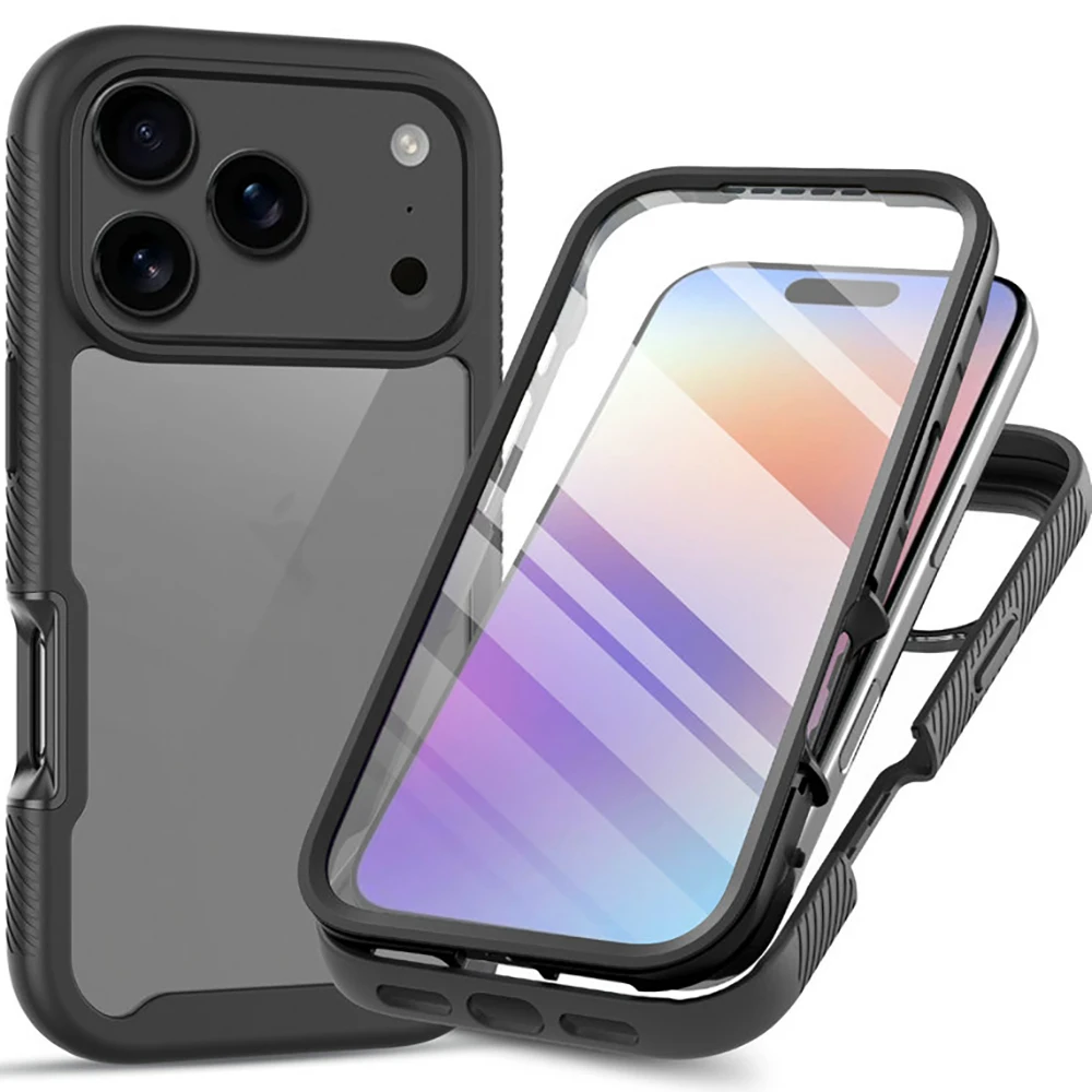 

For iPhone 17 Pro Max 5G Transparent Case 360 Protect PET Flim Funda For iPhone 17 Air Case iPhone17 Pro 17ProMax Back Cover