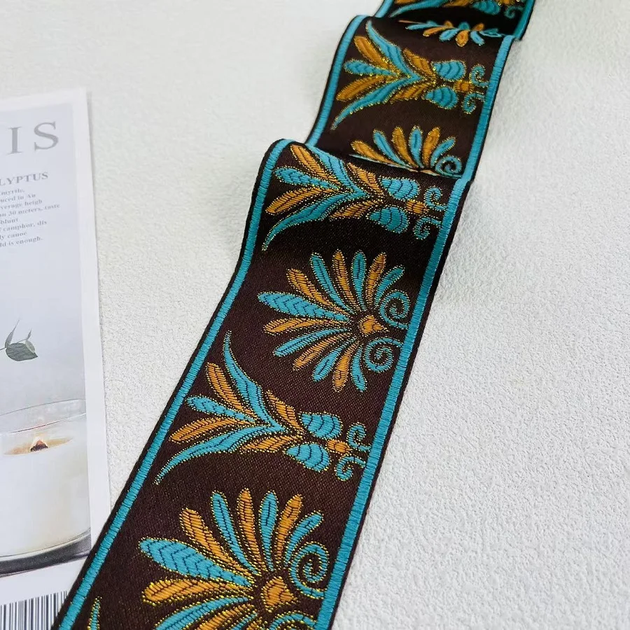 5 Yards/lot Wide 6 cm Woven Jacquard Ribbon Classical Design Curtain And Clothing Accessory LS-9772