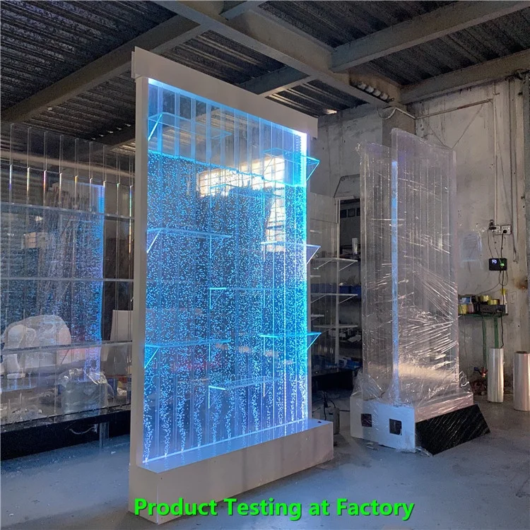 การปรับแต่งตู้แสดงผนังฟอง LED โมเดิร์นพร้อมชั้นวางไวน์ประตูกระจกสำหรับตกแต่งบาร์บ้าน