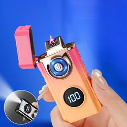 Electronic Double-arc Lighter, with Digital Battery Display, Cigarette Count Display, Type-C Fast Charging, Outdoor Windproof