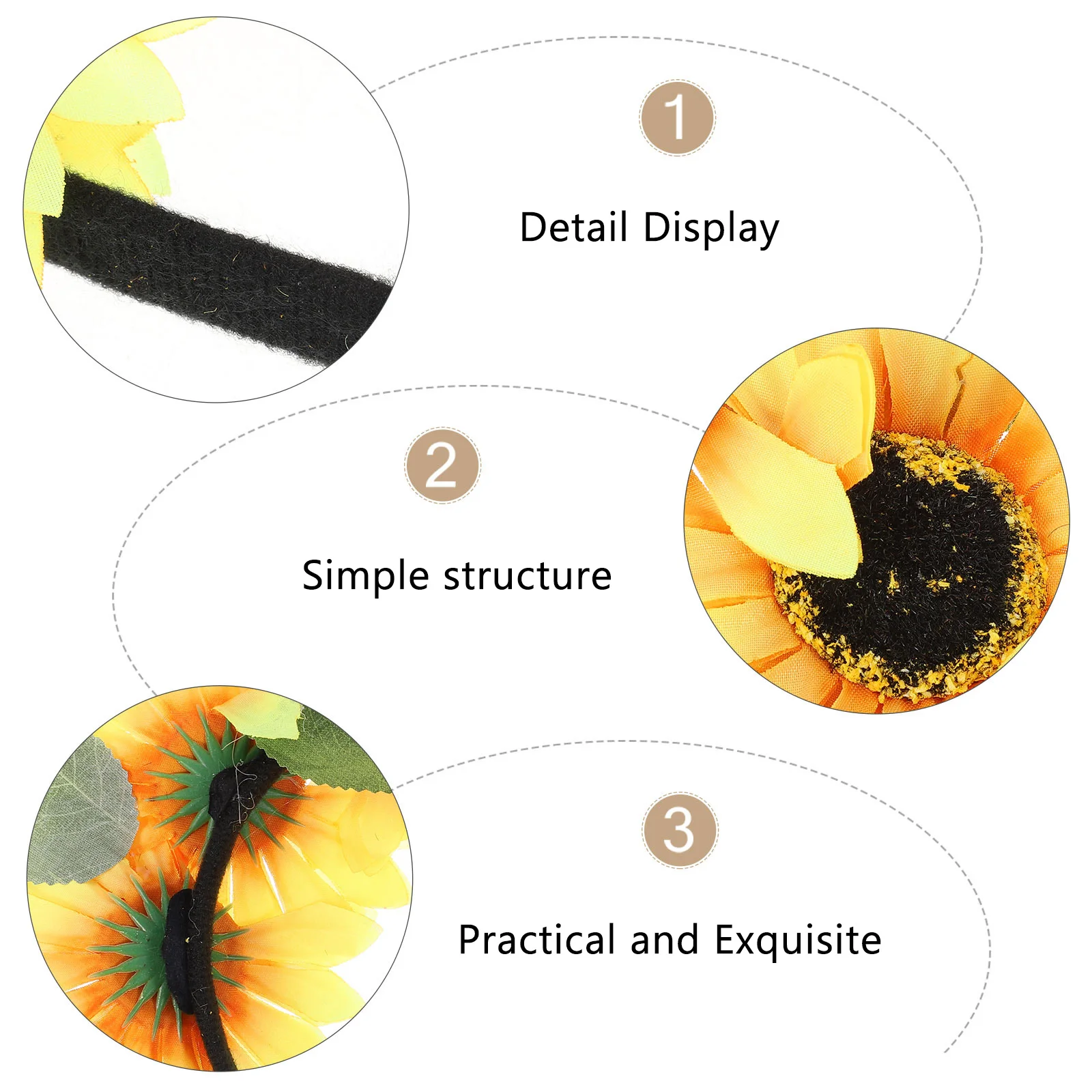 

Bohemian Sunflower Hair Hoop Party Festival Costume Carnival Decorative Hairband Women Girls Yellow High Quality Elastic