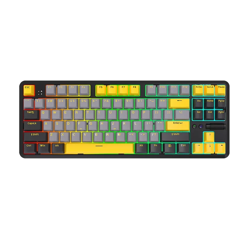 Heijue K870TPro mechanical keyboard customized Bluetooth three-mode wireless hot-swappable 87-key RGB