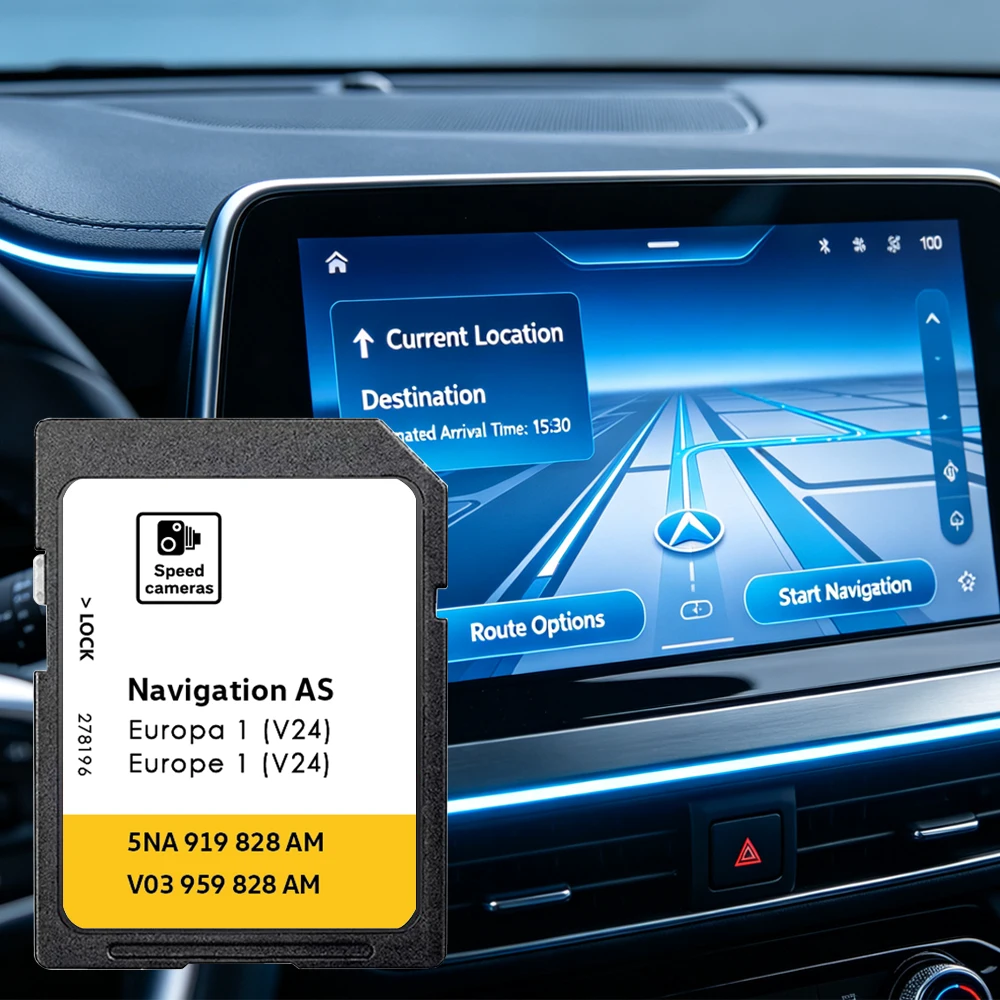Scheda SD 5NA919828AM per VW Car Discover Media MIB2 AS System V24 Aggiornamento Navigazione Mappa Europa Scheda GPS Navi