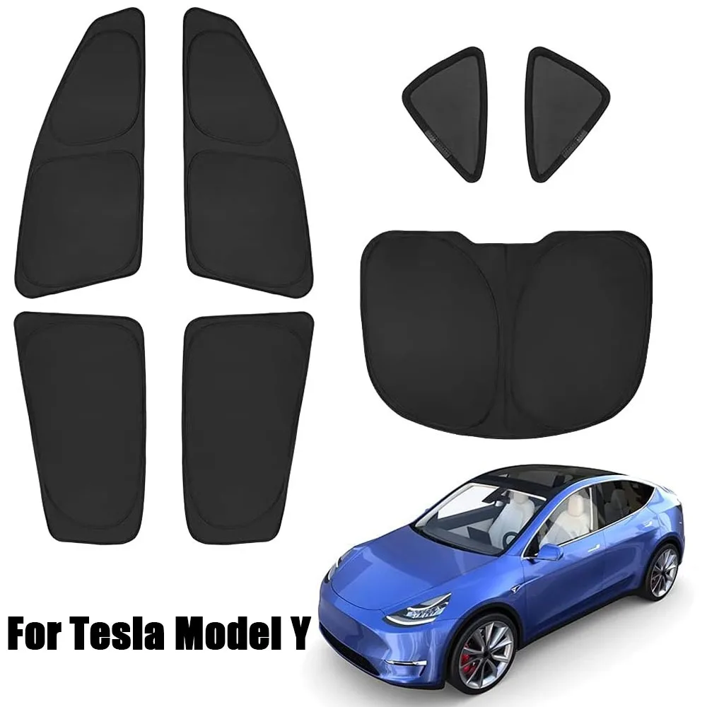 

Privacy Full Sunshade For Tesla Model 3 Highland 2024 Side Windows Front Windshield Sun Shades Cover Sunproof UV Rays for Hiking