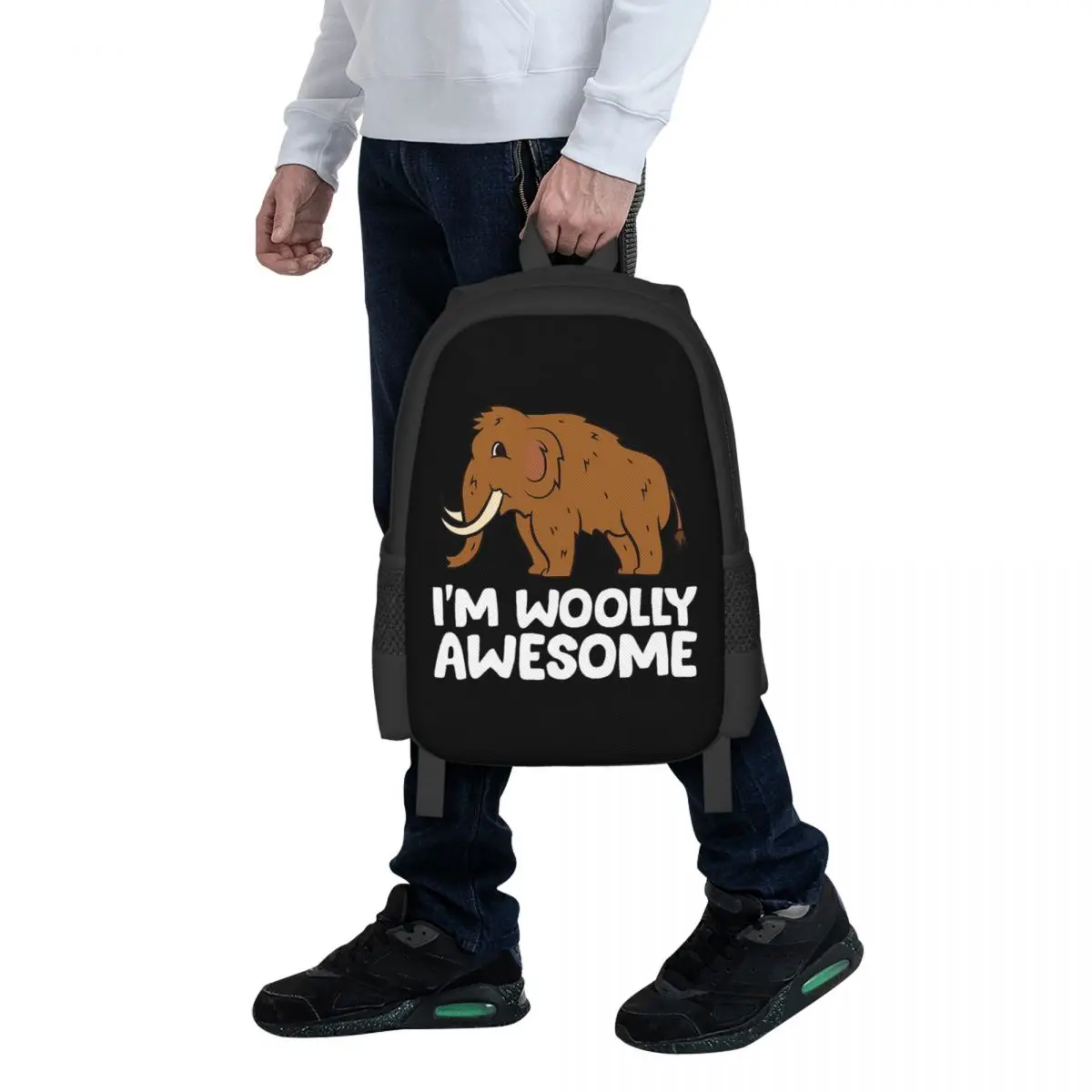 

I'm Woolly Awesome Cute Woolly Mammoth Student Backpack School Bag Hiking Travel Daypack for Men Women Bookbag Shoulder Bags