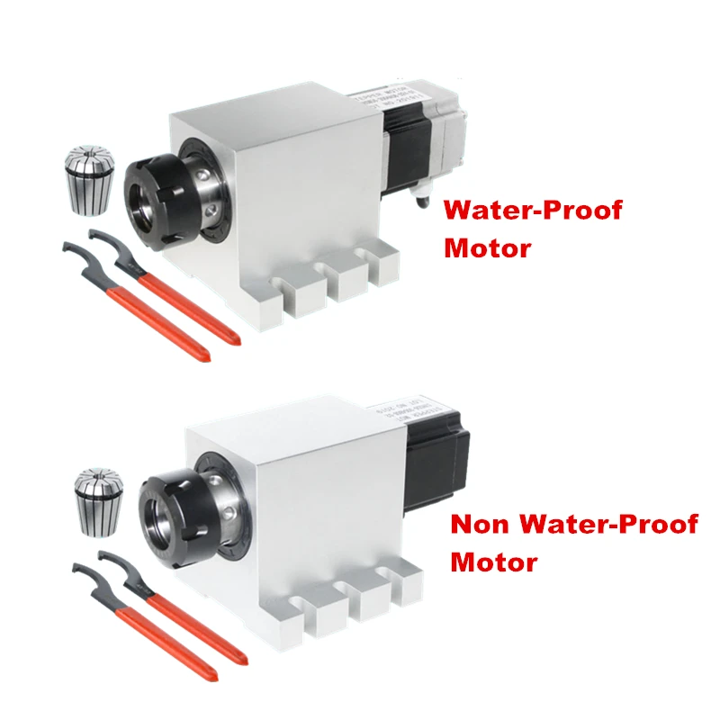 CNC Harmonic drive reducer 4th A Rotary axis Speed reducing ratio 50:1 with ER40 chuck for CNC engraving machine