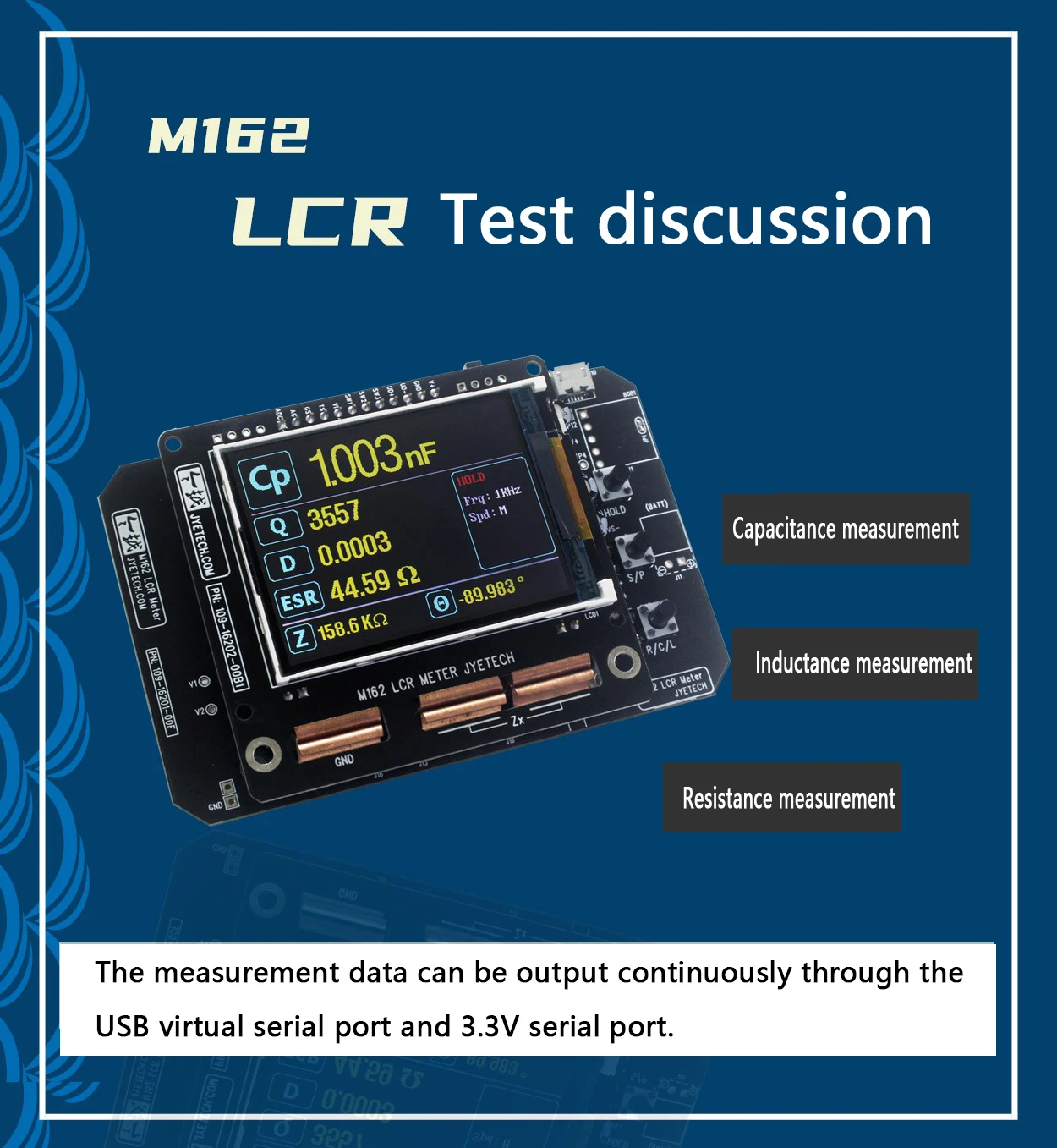 M162 LCR LCD micro Heng inductance fast measurement of 1 ohm resistance up to 15pF capacitance 10