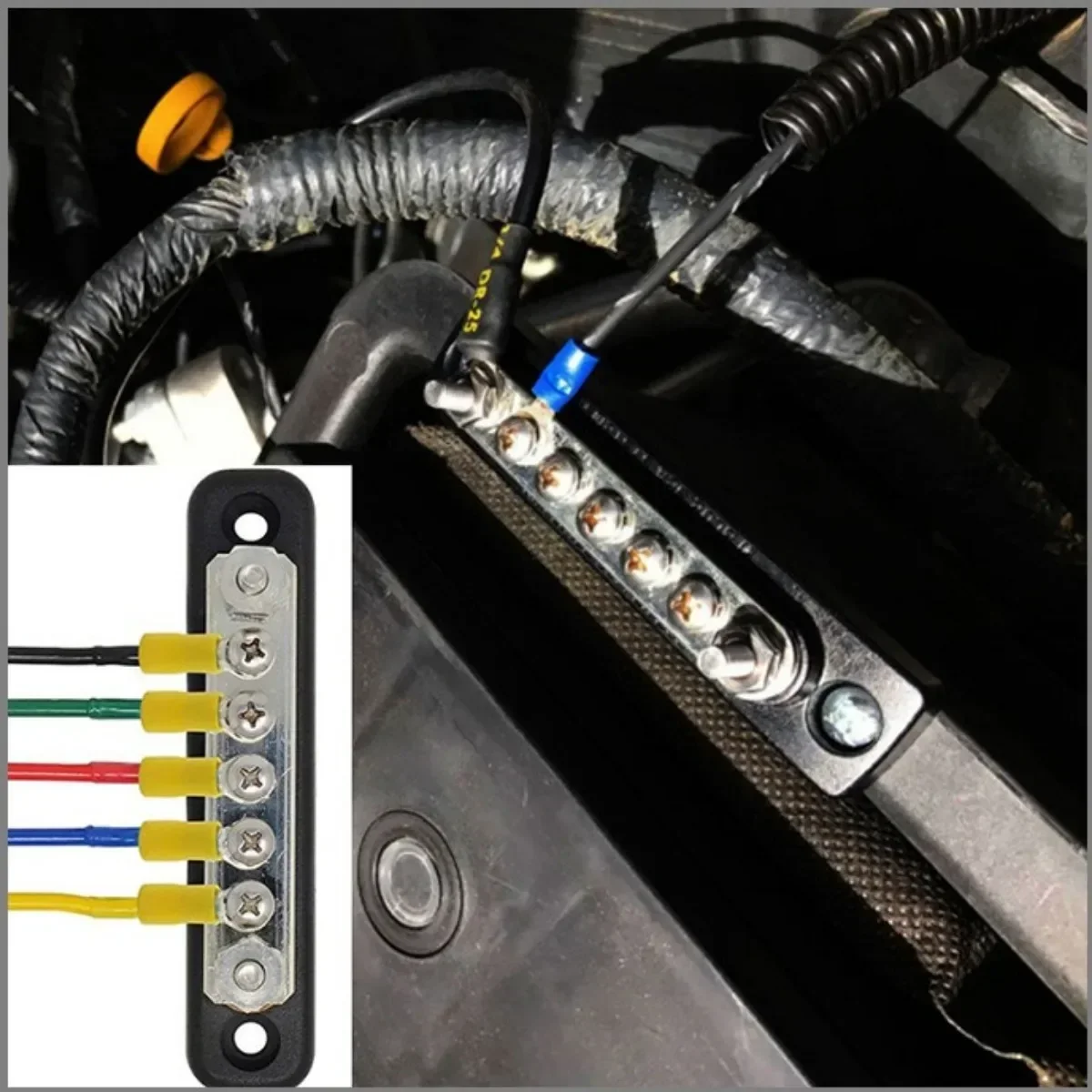 12V-48V 100A Terminal Studs Busbar Powerterminal Block Bus Bar Negative Car Battery Power Distribution Block For RV Ship Yacht