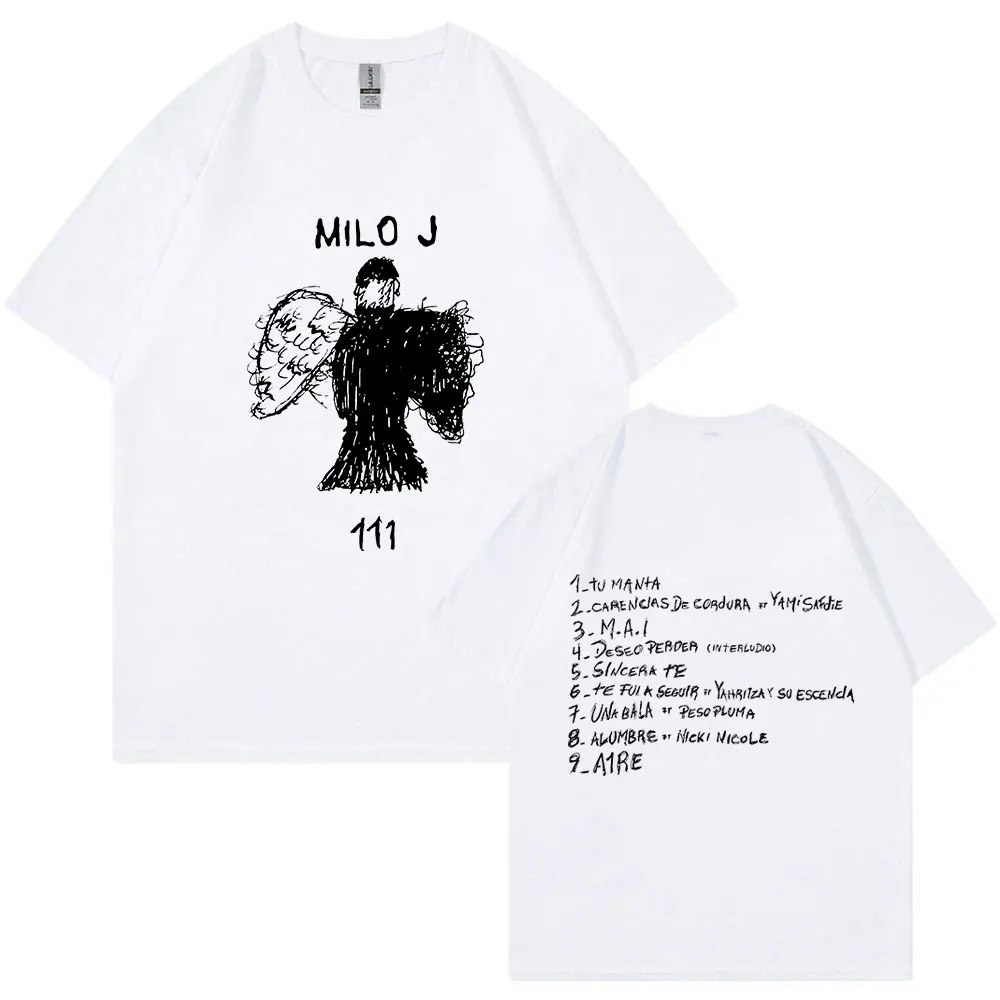 Rapper Milo J Tour T-shirt 111 Music Album T-Shirts Men Women Fashion Hip Hop Short Sleeve T Shirt Fans Gift Harajuku Streetwear