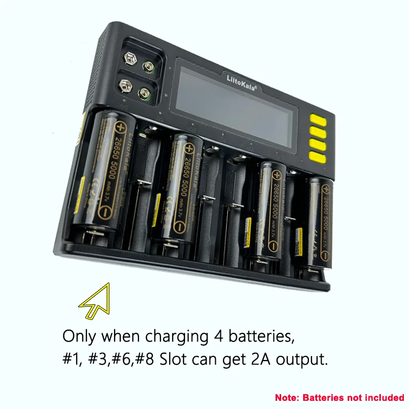 LiitoKala Lii-S8 Lii-S12 Battery Charger for 18650 3.7V Li-ion NiMH 1.2V 9V Li-FePO4 3.2V IMR 3.8V 26650 21700 26700 AA AAA