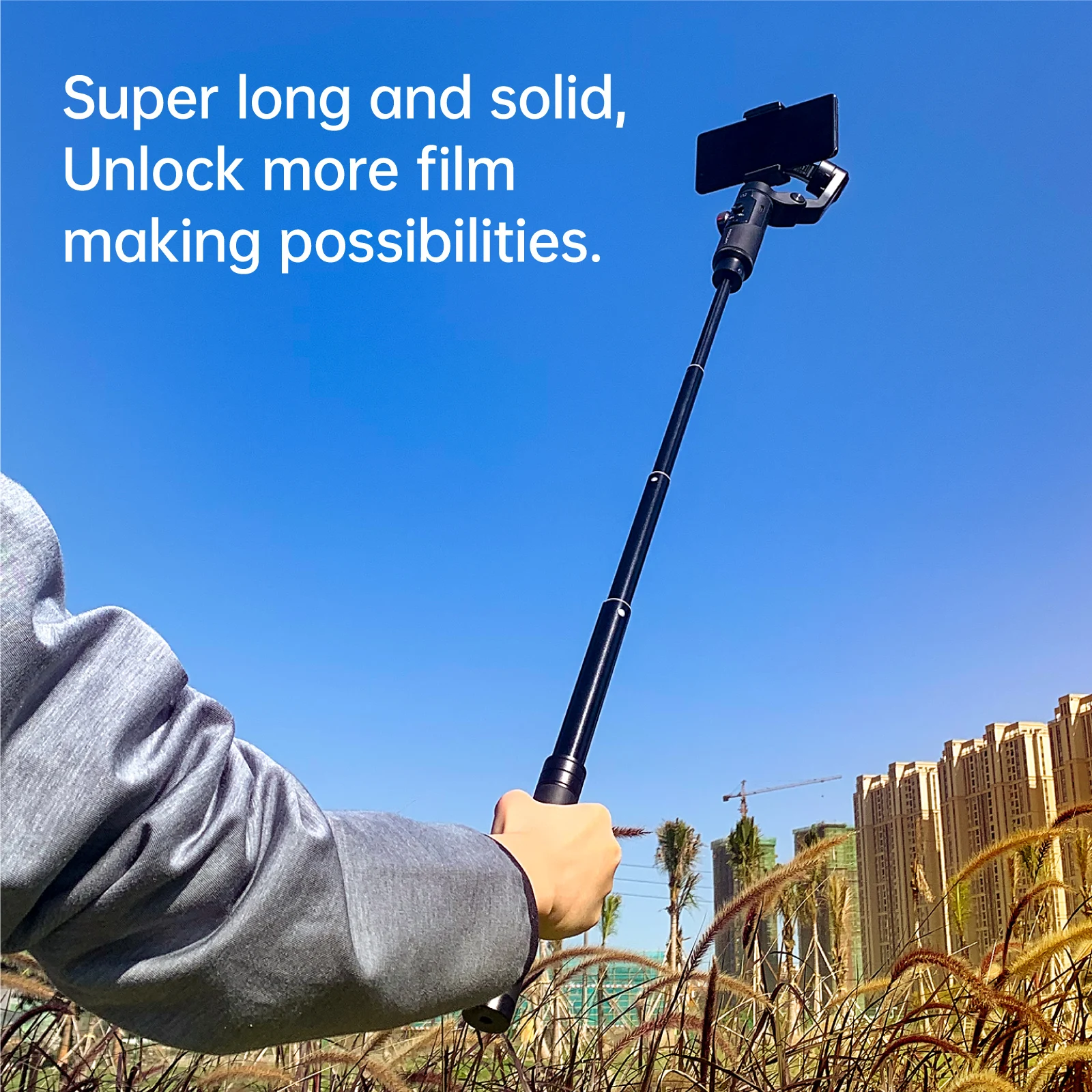AOCHUAN E10 Aluminum Extension Rod 28.7β Adjustable Selfie Stick Compatible with 3-Axis Gimbal