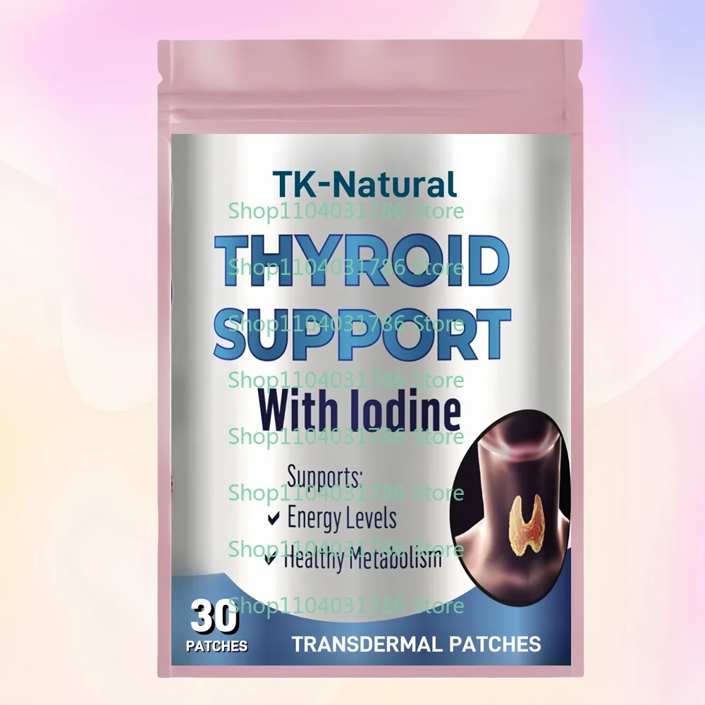 30 Patches Thyroid Support Transdermal Patches with Iodine - Metabolism Booster, Energy Booster, Increase Focus