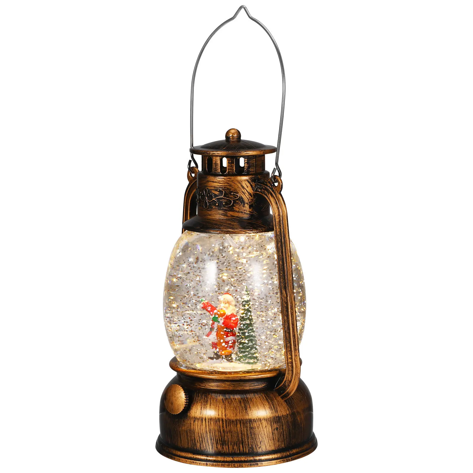 

Snow Globe Lantern Christmas Decor Santa Lighted Glitter Holiday Decoration Indoor Light Up Snow Globe Party Use