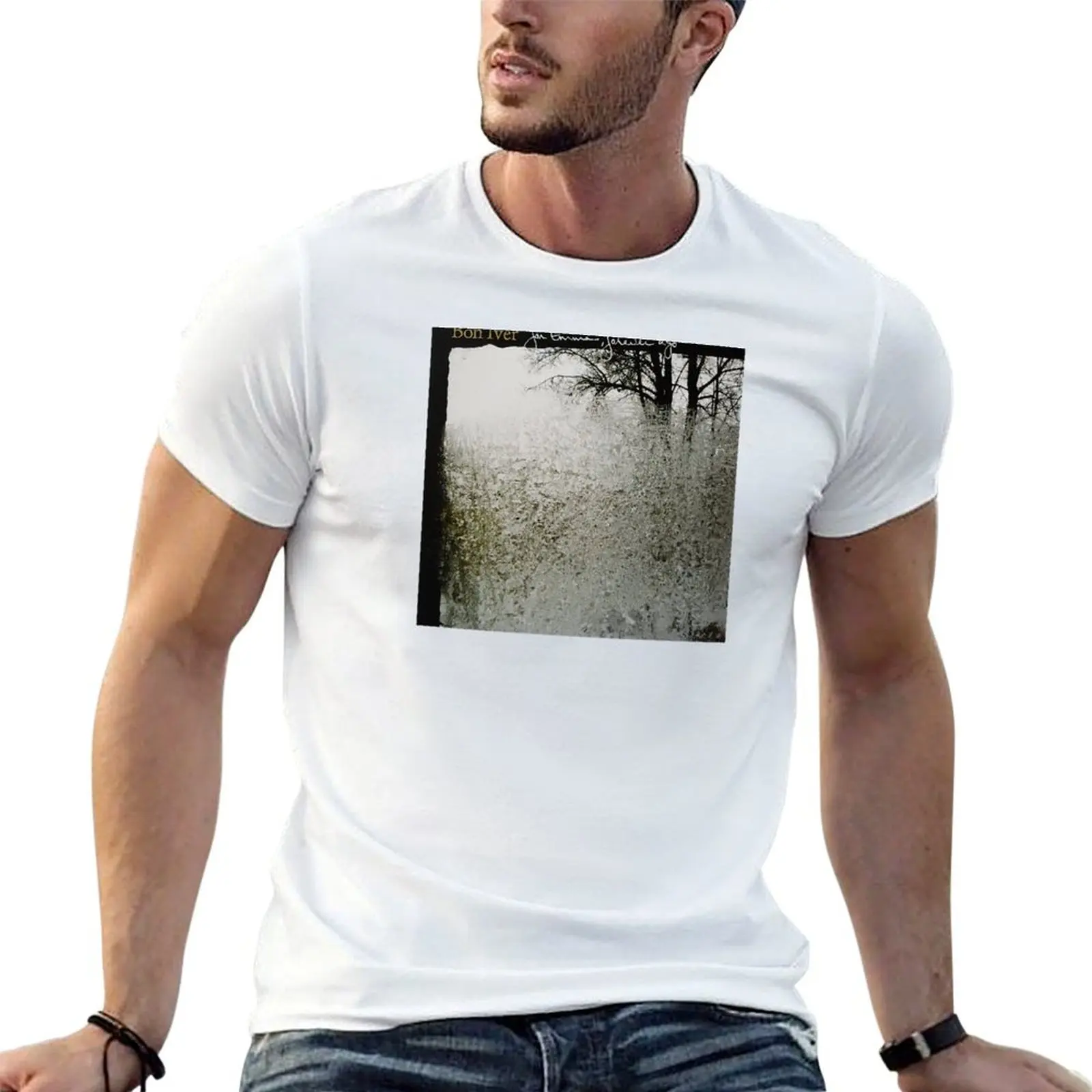 تي شيرت من أجل إيما، Forever Ago تي شيرت للرجال من القطن الناعم تي شيرت للرجال 100% قطن