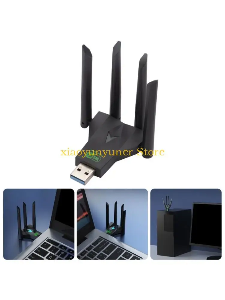 

P9JB 4-антенный USB-адаптер WiFi 1300 Мбит/с двухдиапазонная беспроводная сетевая карта