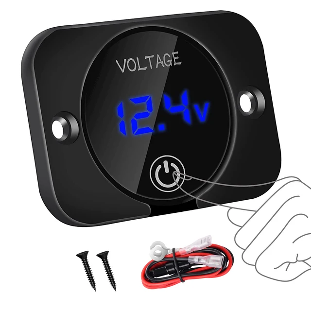 DaierTek 12V przełącznik dotykowy cyfrowy wyświetlacz DC 12V 24V woltomierz samochodowy LED cyfrowy wyświetlacz wodoodporny Panel woltomierza dla Marine
