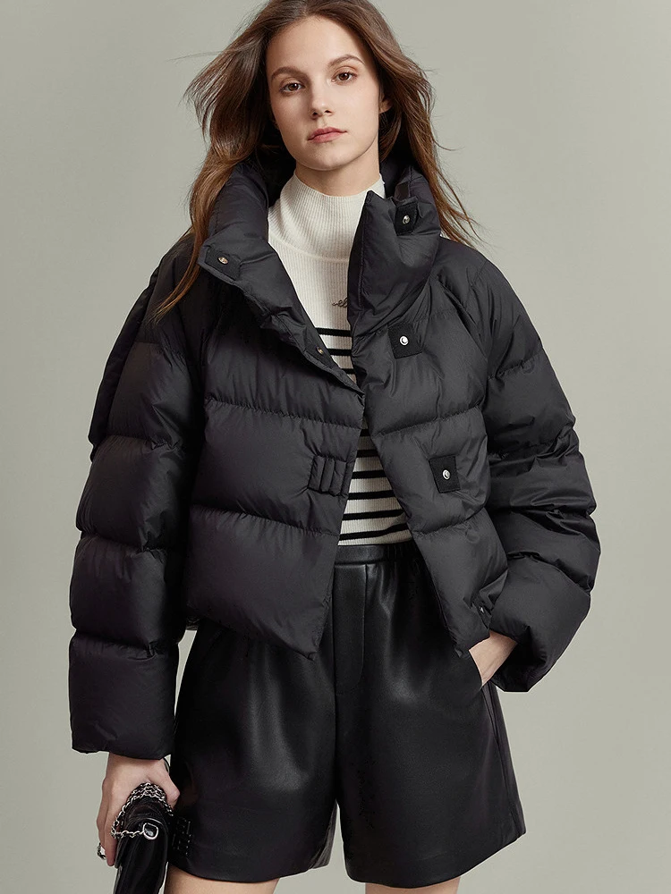 New Winter Parkas Down Jackets Women Fashion Turn Down Collar Single Buttons Short Jackets Thick Warm Female Casual Jackets Coat