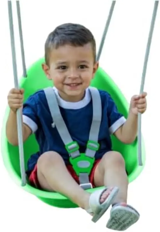 

Comfy Toddler Swing for Outdoor Play, Adjustable Safety Harness, Quick Lock System, Easy Setup, Ages 6-36 Months