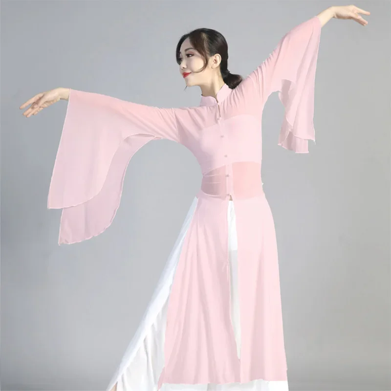 Vintage Oriental Belly Dance Dress Chinese Cheongsam Yarn Antiquity Classical Hanfu Uniforms Clothing Female Performance Costume
