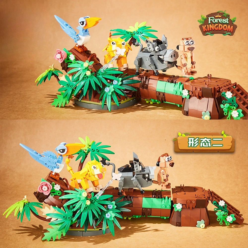 

Forest Kingdom 2 in 1 Animal Model Building Blocks Educational Toy for Kids Creative Play