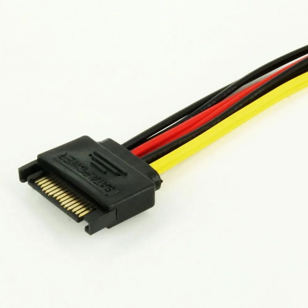 SATA 15pin ذكر إلى 2 x SATA 15pin أنثى القرص الصلب كابل الطاقة المسلسل ATA Y الفاصل المزدوج تمديد الحبل محول موصل