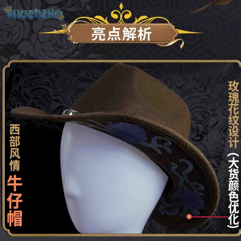 Identity V Barmaid Demi Bourbon Costume Cosplay Cappello oggetti di scena guanti cintura adesivi tatuaggio uniforme di Halloween di alta qualità alla moda