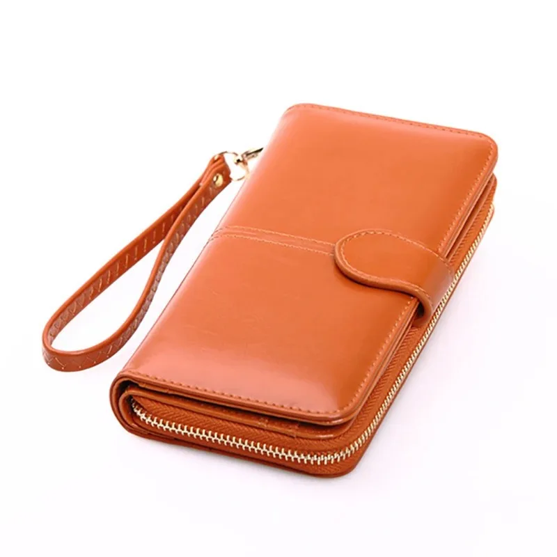 Vintage Women Pu Leather Wallets Purses Fashion Long Standard Zipper Wallet Money Coin Pouch Card Holder