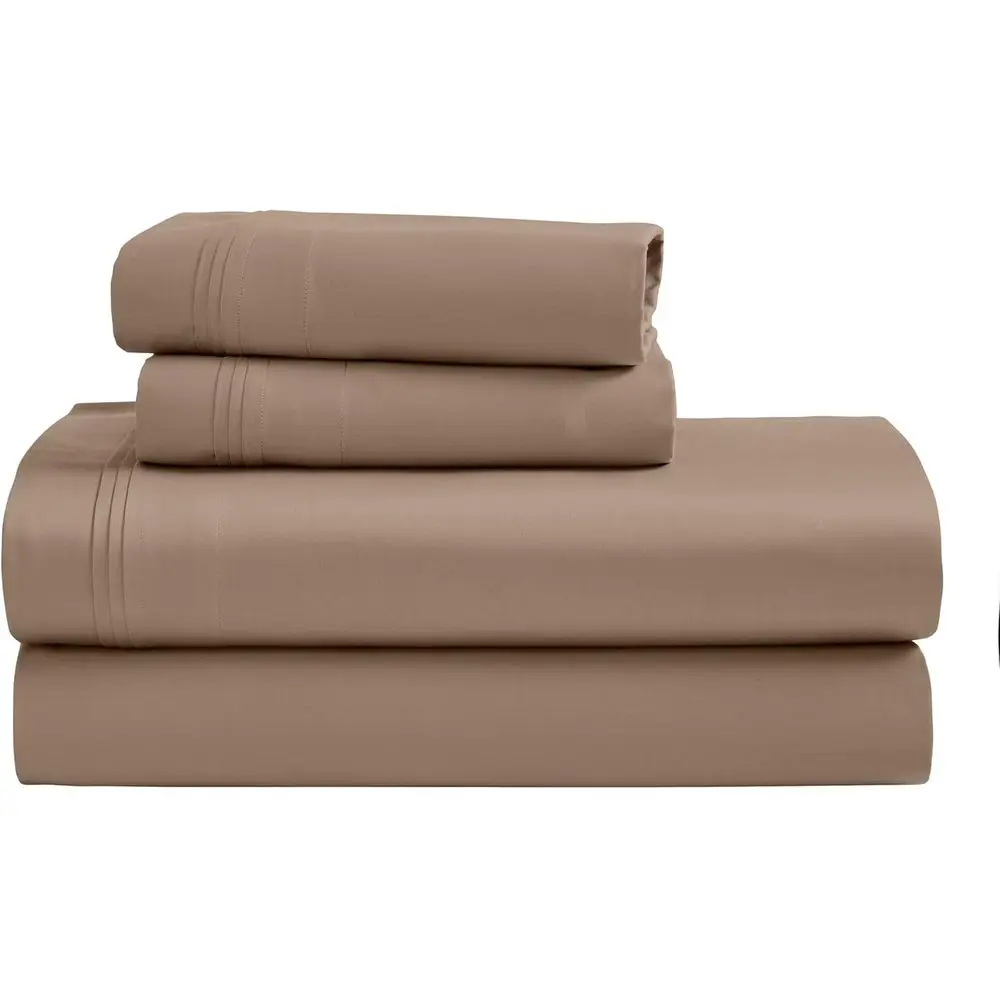 

Роскошный комплект постельного белья из египетского хлопка (1500 нитей), 4 предмета, ультрамягкий, с глубокими карманами, однотонный тауп, размер King