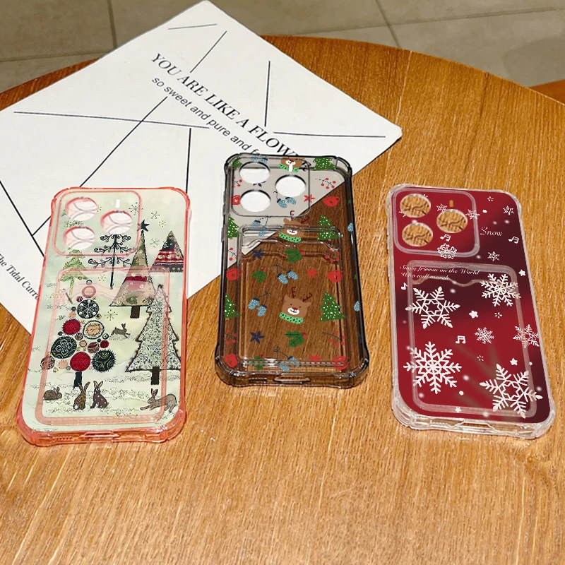 حافظة لهاتف شاومي ريدمي نوت 14 برو بلس 5G نوت 13 12 برو 14C 13C 4G شجرة عيد الميلاد مطبوعة غطاء خلفي ناعم من البولي يوريثان #2