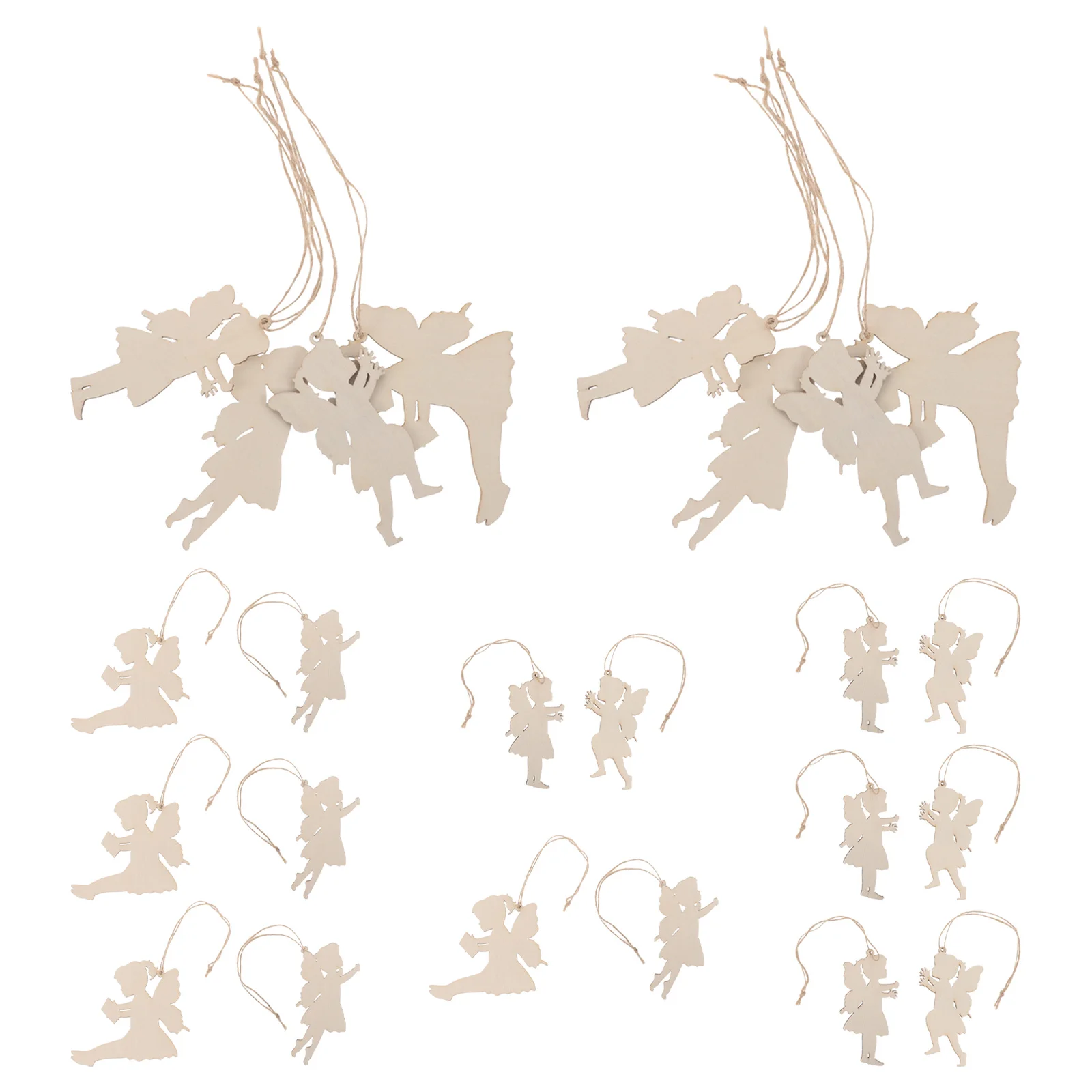 

24 Sets Wooden Fairy Crafts Decor Embellishment Kits Baby Decorations Classroom Projects Children's Themed Home Decorate
