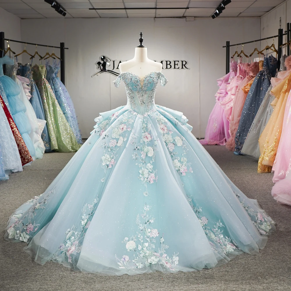 

Princess Quinceanera Dress for Women Off the Shoulder Rhinestones vestidos de 15 quinceañeras Scoop Ball Gown Customized