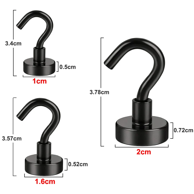 10- 40PCS Gold Black Magnetic Hook For Kitchen Bathroom Workplace Coat Towel Gadget Wall Mount Magnet Hanger Storage Organizer