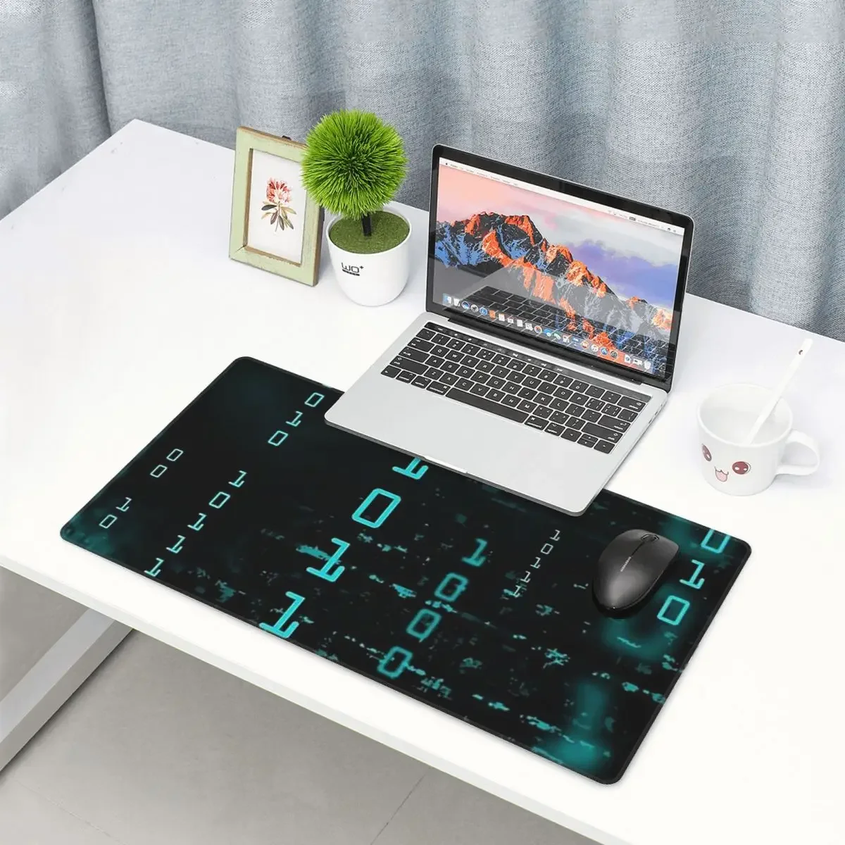 Large Mouse Pad Hacker Code Binary Code Geek Science Computer Gamer PC Laptop Mats Keyboard Accessories Desk Mat