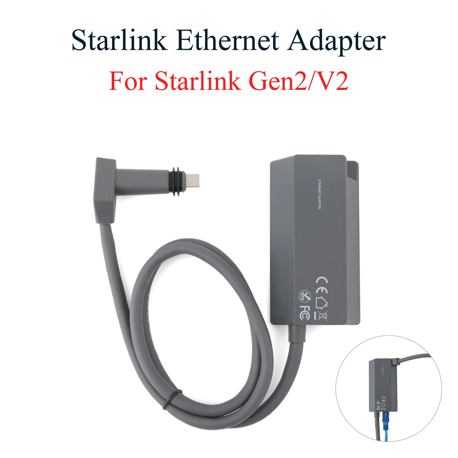 1PCS For Starlink Cable Adapter Gen2 SPX Plug to RJ45 Network Adapter for Ethernet Antenna Wired Internet Connection