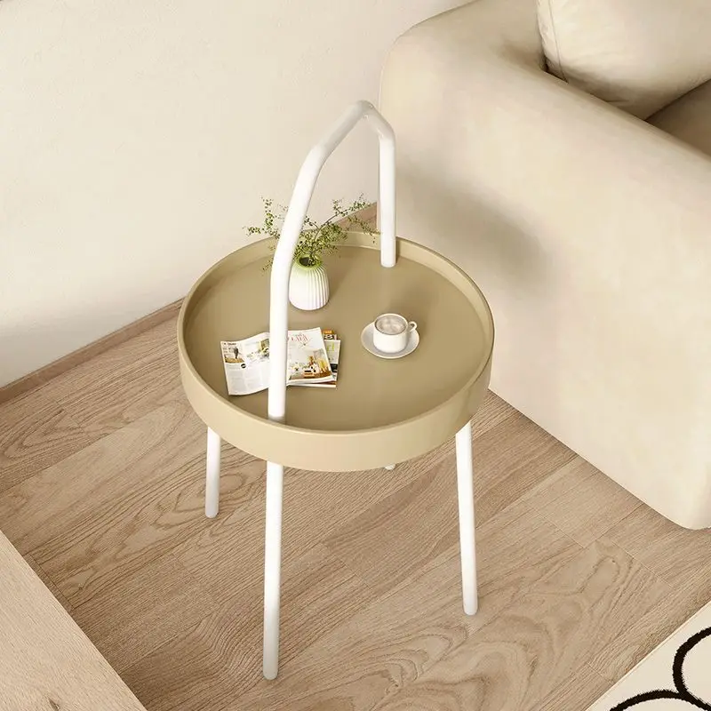 Corner Small Tea Tables Simple Modern Living Room Furniture Small Coffee Table Bedside Tables Mesas Iron Legs  PP Plastics Mesa