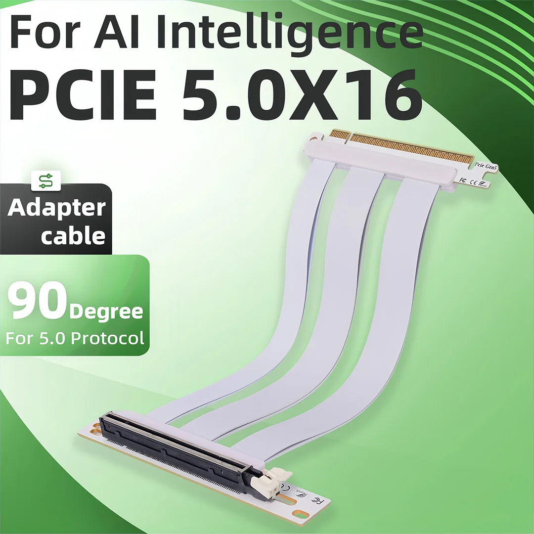 

ADT-Link 90 Degree PCIE 5.0 16x Graphics Card Extension Cable egpu Riser Adapter Game PC Accessories for AI intelligent Server