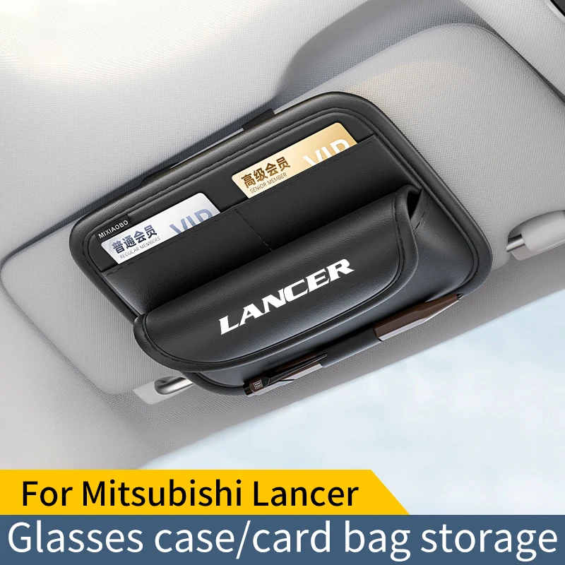 For Mitsubishi Lancer 9 10 X Car Sunshade Multifunctional Storage Bag Car Glasses Clip Card Bag Ticket Receipt Storage Bag