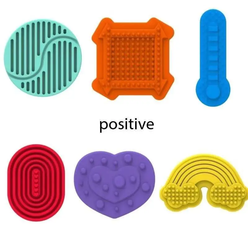 Fidget Toys 성인 감각 실리콘 스톤 6PCS 자폐증 어린이를위한 질감 Fidget 스트레스 릴리프 손가락 활동 장난감
