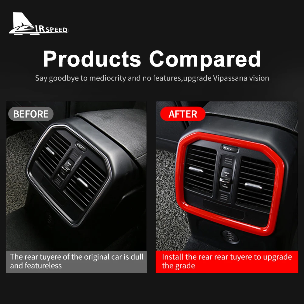 كروم ABS سيارة الخلفي تنفيس الهواء غطاء المخرج لبورش ماكان 2014-2022 2023 ملصق الداخلية الكسوة RHD LHD التصميم اكسسوارات #2