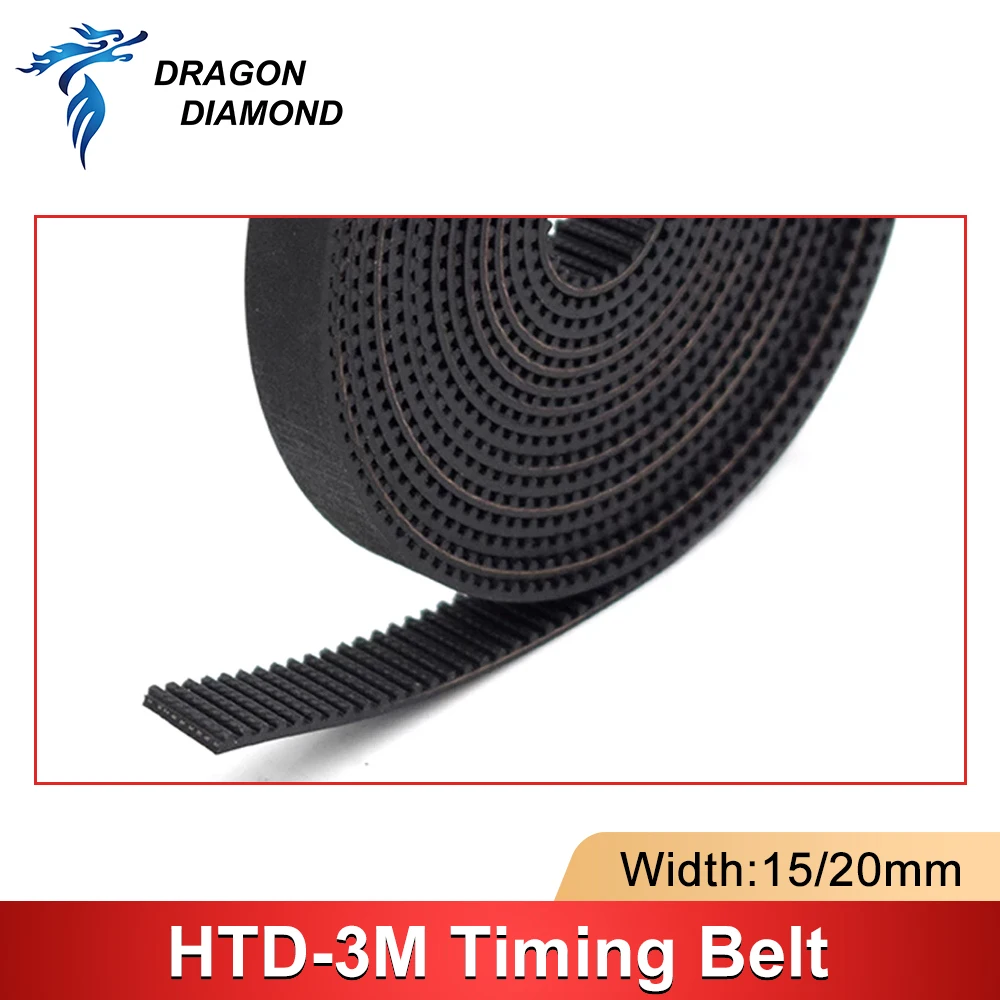 5M/10M HTD3M PU Open Belt 3M 10mm - 30mmTiming Transmission Belt 3M Polyurethane for CO2 Laser Engraving Cutting Machine