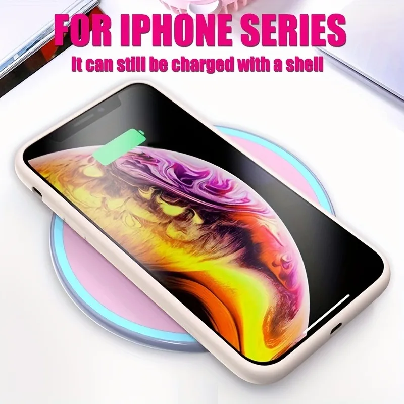 Original Silikon-Handyhülle für iPhone 18 17 16 15 14 13 18 Pro Max 16 Plus Air Einfarbige Schutzhülle gegen Stürze und Stöße – Detail 3