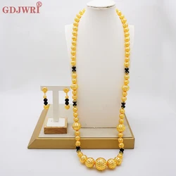 Long Beaded Necklace Earrings Set Jewelry Women Gold Color African/Arabic/Middle Eastern/Ethiopian Gifts