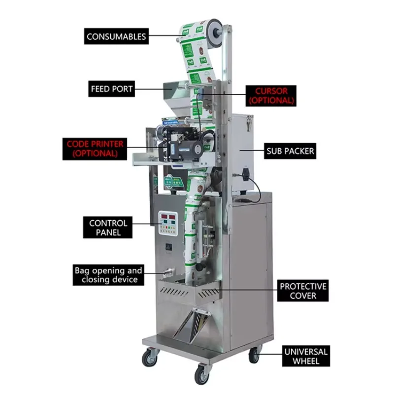 

Automatic Form Fill Seal Machine Vertical Pouch Sachet Bag Packing Machine